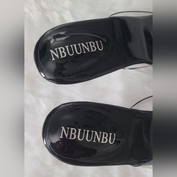 NBUUNBU - Women's Silver Clear Heels Transparent Strapless Sexy Stilletos, Sz 5 - Picture 8 of 15